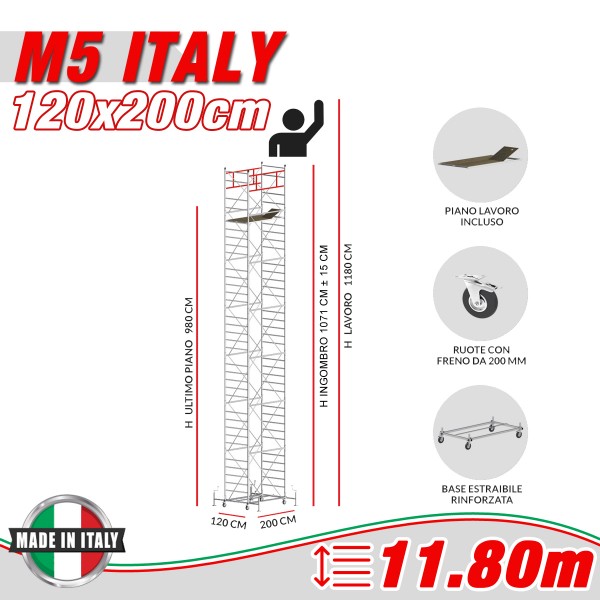 Trabattello M5 ITALY (Altezza lavoro 11,80 metri)