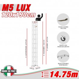 Trabattello M5 LUX (Altezza lavoro 14,75 metri)